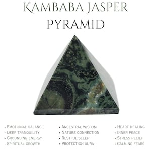 Pyramide en jaspe Kambaba, pierre de cristal naturel, pyramide de pierres précieuses faites main, décoration de méditation, cristal de guérison pour la maison et le bureau
