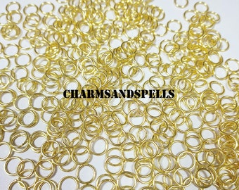 50 st. hängringar, guld, silver, smyckesdetaljer, 4 mm 6 mm 8 mm, hantverksmaterial
