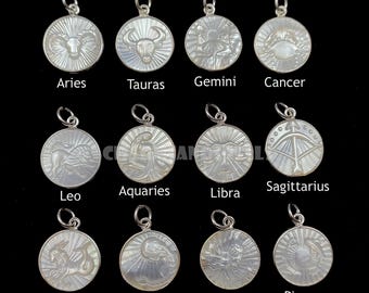 Zodiac Coin Necklace • Zodiac Necklace • Scorpio Zodiac Necklace • Leo Necklace • Libra Necklace Zodiac • Virgo Necklace
