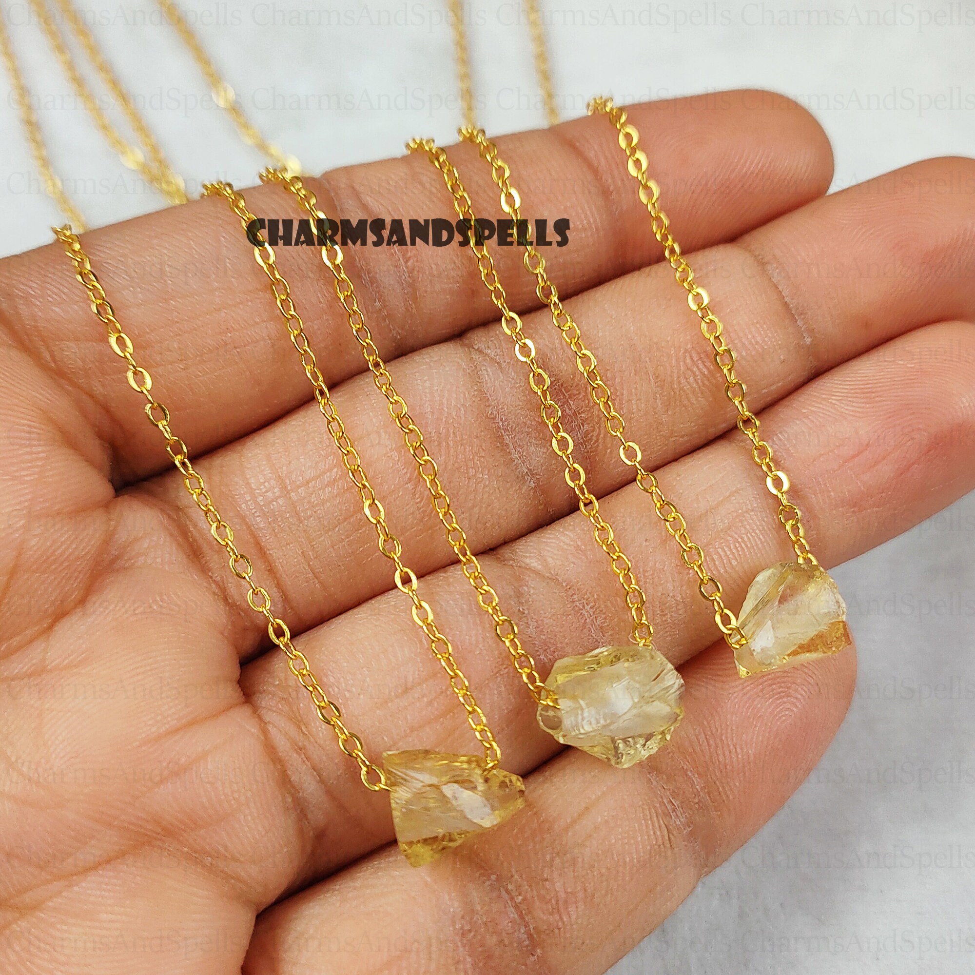 Ciondolo Quarzo Citrino Grezzo Con Collana - Dimora Degli Angeli - Foto 9