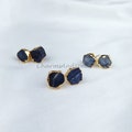 Raw Sapphire Stud Earrings, Gemstone Stud Earrings, Real Sapphire Studs, Birthstone Crystal, Healing Crystal Gemstone Earrings, Jewelry,Gift