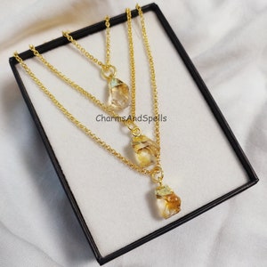 Raw Citrine Necklace, Scorpio Gift, November birthstone Necklace, Crystal Necklace, handmade Necklace, Stacking necklace, raw citrine choker
