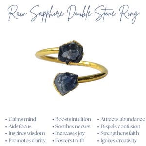 Natural Blue Sapphire Ring, Boho Jewelry, Real Raw Sapphire Ring, Dainty Ring, Birthstone Jewelry, Handmade Stone Ring, Engagement Ring