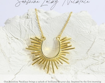 Sterling Silver Sunburst Pendant, Sunshine Necklace, Celestial Jewelry