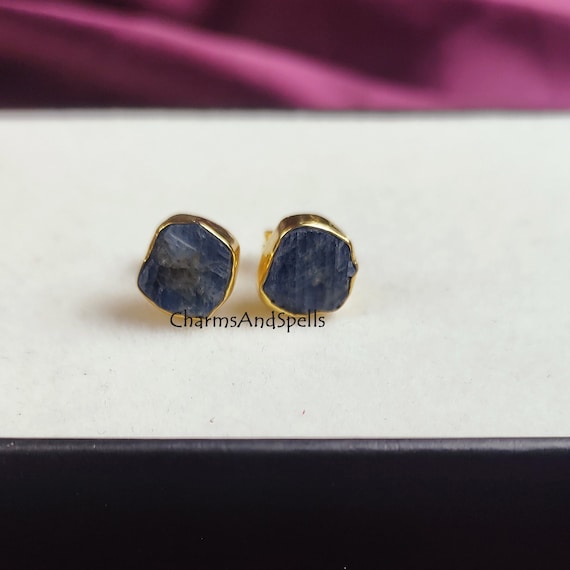 Raw sapphire earrings deals