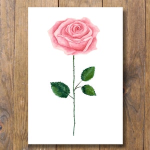 Roze bloemen juni-wenskaart afdrukbaar A6-formaat (inclusief Engelse en Duitse tekst)