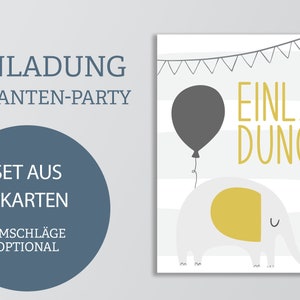 Einladungskarten Set Elefant | 6x Karten Kindergeburtstag | Safari Afrika Mottoparty | DIN A6 | beschreibbar