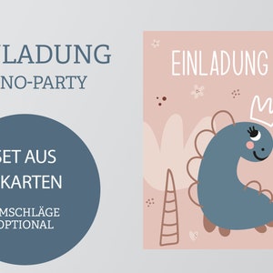 Einladungskarten Set Dino | 6x Einladung Kindergeburtstag | Dino Party | Geburtstag | Feier | Dinosaurier | DIN A6 | beschreibbar