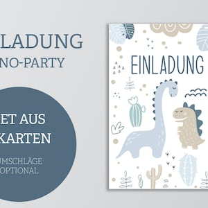 Einladungskarten Set Dino | 6x Einladung Kindergeburtstag | Dino Party | Geburtstag | Feier | Dinosaurier | DIN A6 | beschreibbar