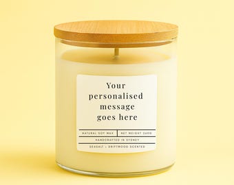 Personalized Label Soy Wax Candle: Matte Black Jar