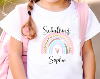 Zuckersüßes Schulkind T-shirt mit Regenbogen • Schulkind 2024 • Einschulungsshirt T-shirt oder Langarmshirt • Geschenkidee Schulstart