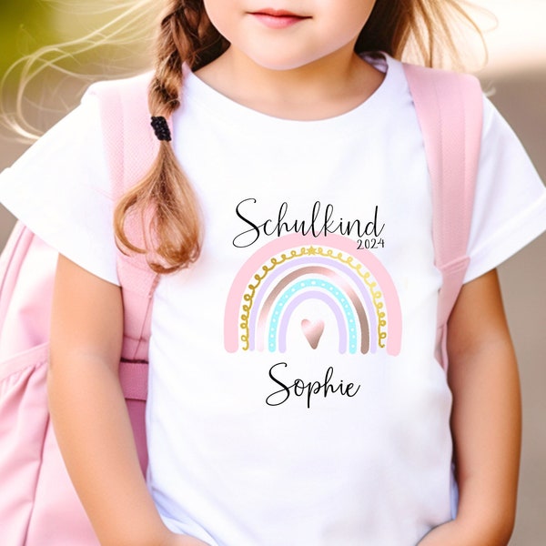 Zuckersüßes Schulkind T-shirt mit Regenbogen • Schulkind 2024 • Einschulungsshirt T-shirt oder Langarmshirt • Geschenkidee Schulstart