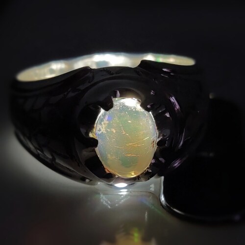 Fine Quality Decent 1.5 shops Carat Oval Fire Opal Ring Smooth Sterling Silver 925 Handmade Ring Artisan Ring Solid Silver Ring Original Opal Ring