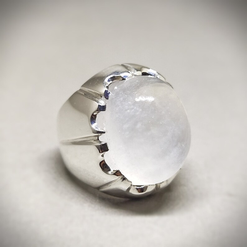 New Stunning Natural Quartz Ring Dur e najaf White Quartz Ring Stylish Ring Handmade Ring Engagement Ring flawless Ring 50/%OFF Pure Silver