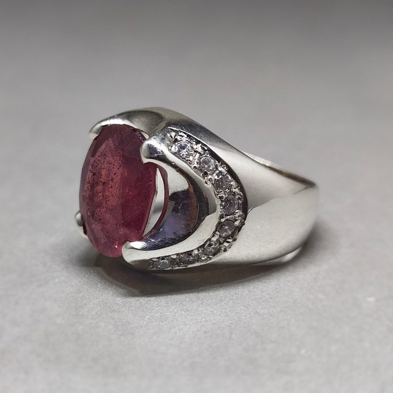 925 Solid Silver Natural Certified 3 Ct Ruby stone Engaent Ring For Her US14 925 Solid Silver Natural Certified 3 Ct Ruby stone Engaent Ring For Her US14