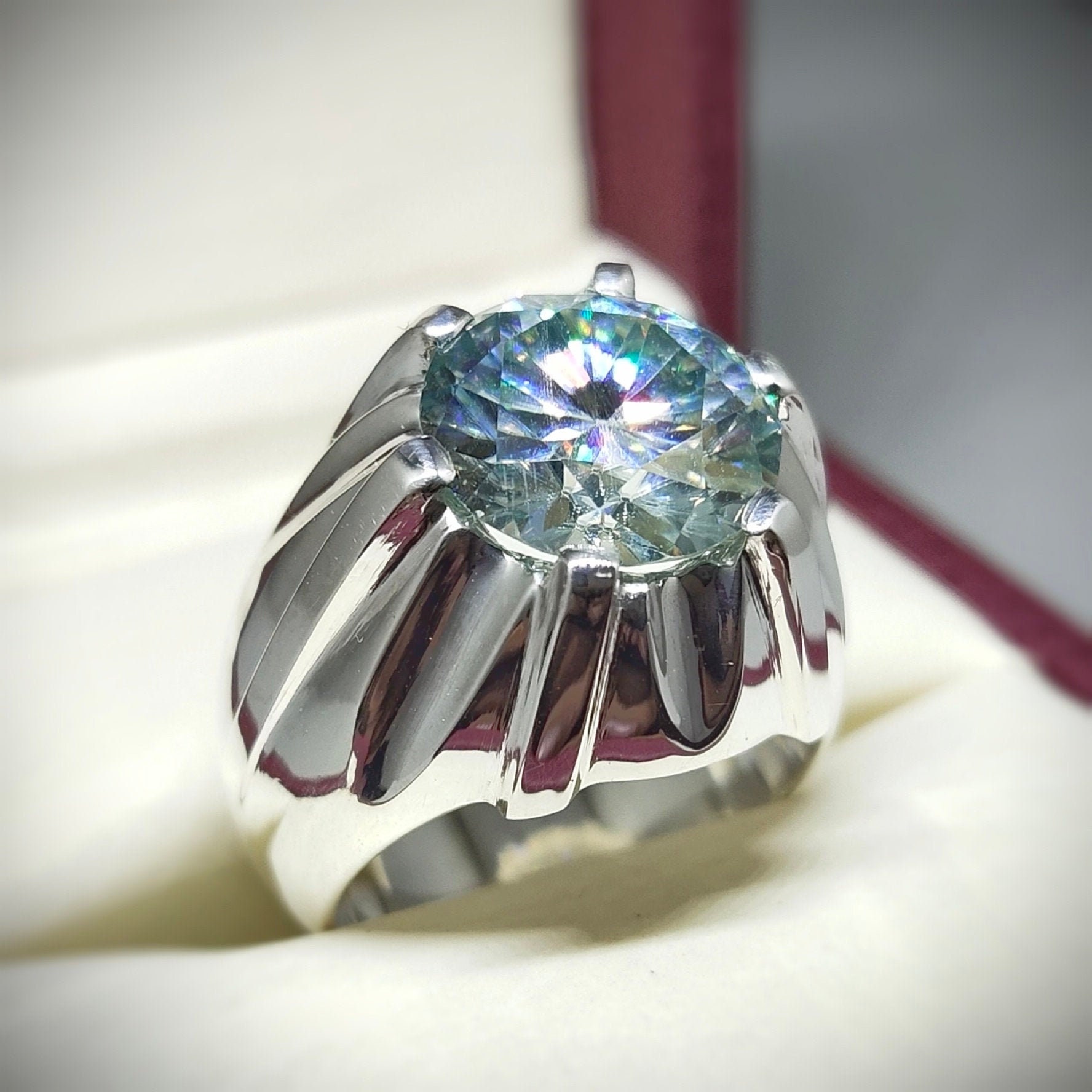 925 Solid Silver Natural Certified 3 Ct Ruby stone Engaent Ring For Her US14 925 Solid Silver Natural Certified 3 Ct Ruby stone Engaent Ring For Her US14