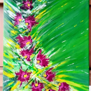 Flower waterfall (acrylic on canvas), 60x40 , 2022