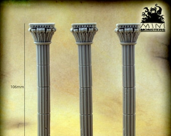 CORINTHIAN COLUMNS - 28mm 32mm Scale | Dungeons and Dragons | DnD Terrain | Fantasy | Resin | Wargaming terrain | Wargames | Mini Monsters