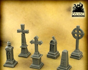 CEMETERY MONUMENTS - 28mm 32mm Scale | Wargaming terrain | Wargames | Dungeons and Dragons | DnD Terrain | Fantasy | Resin | Mini Monsters
