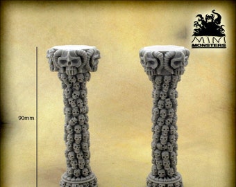 SKULLS COLUMNS - 28mm 32mm Scale | Wargaming terrain | Wargames | Dungeons and Dragons | DnD Terrain | Fantasy | Resin | Mini Monsters