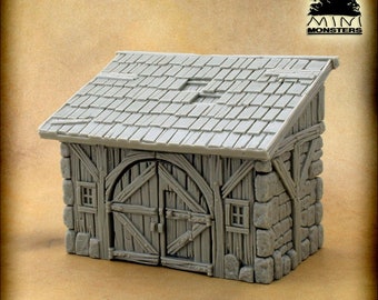 SMALL STOREHOUSE - 28mm 32mm Scale | Dungeons and Dragons | DnD Terrain | Fantasy | Resin | Wargaming terrain | Wargames | Mini Monsters