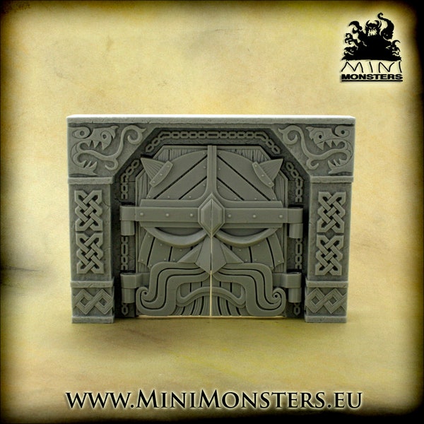 DWARVEN GATE - Scala 28mm 32mm / Terreno Wargaming / Wargames / Dungeons and Dragons / Terreno DnD / Fantasia / Resina / Mini Mostri