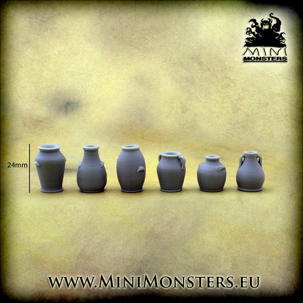 VASES - 28mm 32mm Scale | Wargaming terrain | Wargames | Dungeons and Dragons | DnD Terrain | Fantasy | Resin | Mini Monsters