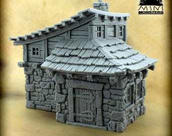House with a Workshop resin model 28mm - 32mm Scale | Wargames scenery | Tabletop | Dungeons and Dragons | DnD | Fantasy | Mini Monsters