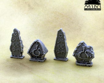 ELVEN WAYSTONES - 28mm 32mm | Wargaming terrain | Wargames | Fantasy miniatures | Diorama Upgrade | Mini Monsters