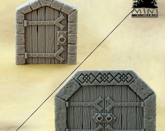DWARVEN DOORS - 28mm 32mm Scale | Dungeons and Dragons | DnD Terrain | Fantasy | Resin | Wargaming terrain | Wargames | Mini Monsters