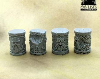 DWARVEN STONEHEAD IDOLS - 28mm 32mm | Wargaming terrain | Wargames | Fantasy miniatures | Diorama Upgrade | Mini Monsters