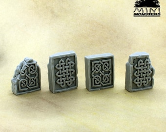 DWARVEN RUNESTONES SET2 - 28mm 32mm | Wargaming terrain | Wargames | Fantasy miniatures | Diorama Upgrade | Mini Monsters