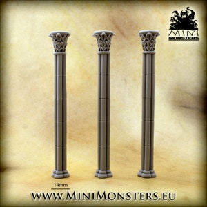 GOTHIC COLUMNS - 28mm 32mm Scale | Dungeons and Dragons | DnD Terrain | Fantasy | Resin | Wargaming terrain