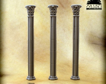 GOTHIC COLUMNS - 28mm 32mm Scale | Dungeons and Dragons | DnD Terrain | Fantasy | Resin | Wargaming terrain