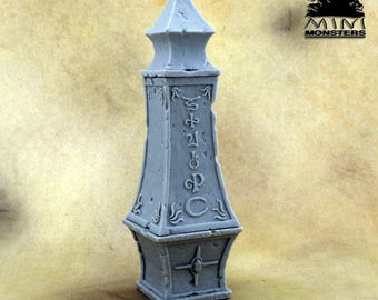 Elven Obelisk – 28-32mm miniature scale model | Wargaming terrain | Dungeons and Dragons | DnD | Fantasy miniature | Mini Monsters