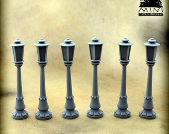 STREET LANTERNS - 28mm 32mm Scale | Wargaming terrain | Wargames | Dungeons and Dragons | DnD Terrain | Fantasy | Resin | Mini Monsters