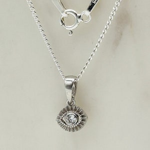 925 Sterling Silver Evil Eye Charm Pendant | 8mm Evil Eye Necklace | Protection Pendant | 20 Inch | Brand New