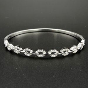 925 Sterling Silber 5mm Klapparmreif | Frauen oval Gliederarmreif | 54mmx62mm | Brandneu