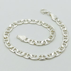 Solid 925 Sterling Silver 5mm Anchor Bracelet | Mariner Anchor Bracelet | Oval Anchor Link | 8 Inch | Brand New