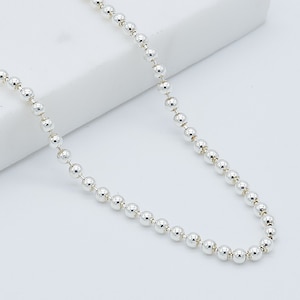 Genuine 925 Sterling Silver 2MM Ball Bead Chain | Men & Women Beaded Link Necklace | 16&quot; to 30&quot; ALL SIZES | Brand New
