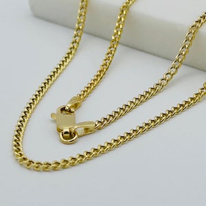 Solid 9ct Yellow Gold 2mm Dome Curb Chain | Close Curb Link Necklace | 16" 18" 20" 22" 24" | Brand New Gift Boxed