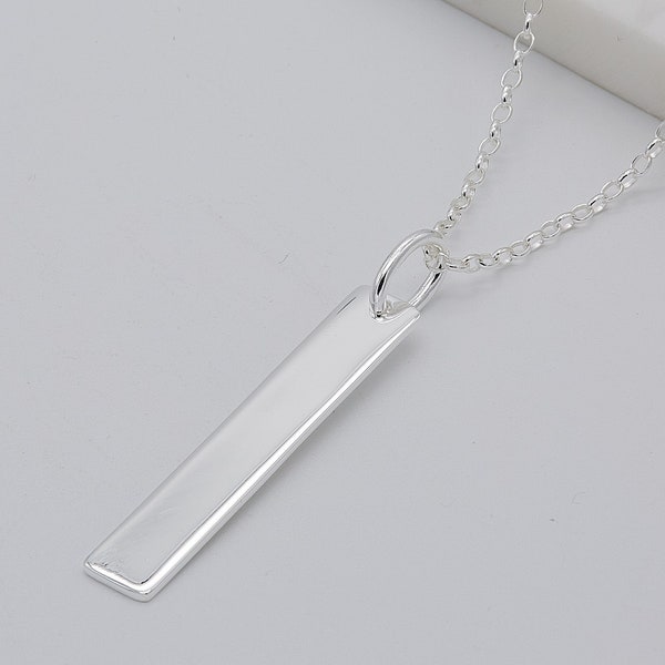 Flat Bar Necklace Etsy