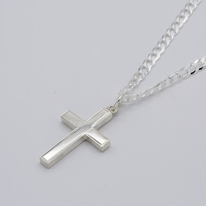 925 Sterling Silver Cross Pendant | Men&Women  Medium Cross Necklace | 18" 20" 22" 24" Inch Curb Chain | Brand New