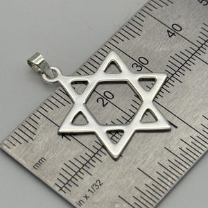 925 Sterling Silver Star of David Pendant | Large David Star Necklace | 20 Inch | Brand New