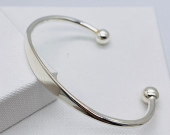 Babies ID Torc Bangle | Personalised Silver Identity Bangle | 925 Sterling Silver | Brand New Free Engraving | Gift for Baby