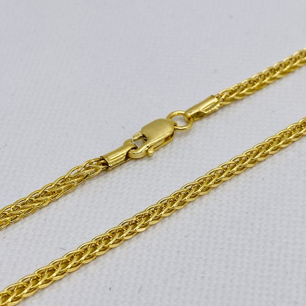 Real 9ct Yellow Gold 2MM Spiga Chain | 375 Hallmarked Square Box Chain Necklace | Brand New 16" 18" 20"