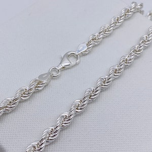 Men & Women Heavy 5MM Rope Chain | SOLID 925 Sterling Silver Chunky Twisted Rope Chain | 18" 20" 22" 24" 30"