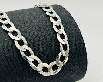 Sterling Silver CURB Chain 8MM - 16 18 20 22 24 26 30 inch NEW Solid