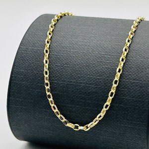 Genuine 9ct Yellow Gold 2mm Belcher Chain | Men&Women Oval Belcher Necklace | 16" 18" 20" 22" 24" Brand New Gift Boxed
