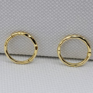 Genuine 9ct Yellow Gold 10mm-14mm Hinged Earring | Round Small Hinged Earring | Diamond Cut Hoop Earring | Brand New